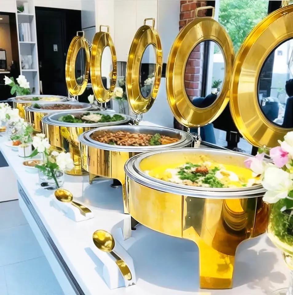 Bain Marie Food Warmer - Finestra rotonda in vetro grande rotonda