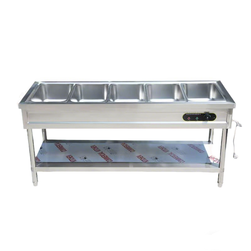 Bain Marie Food Warmer - Scaldavivande a 5 sezioni in acciaio