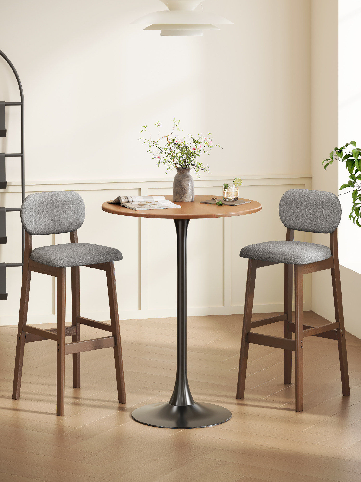 Commercial Kitchen Small Space - Tavolo da Bar Rotondo Moderno con