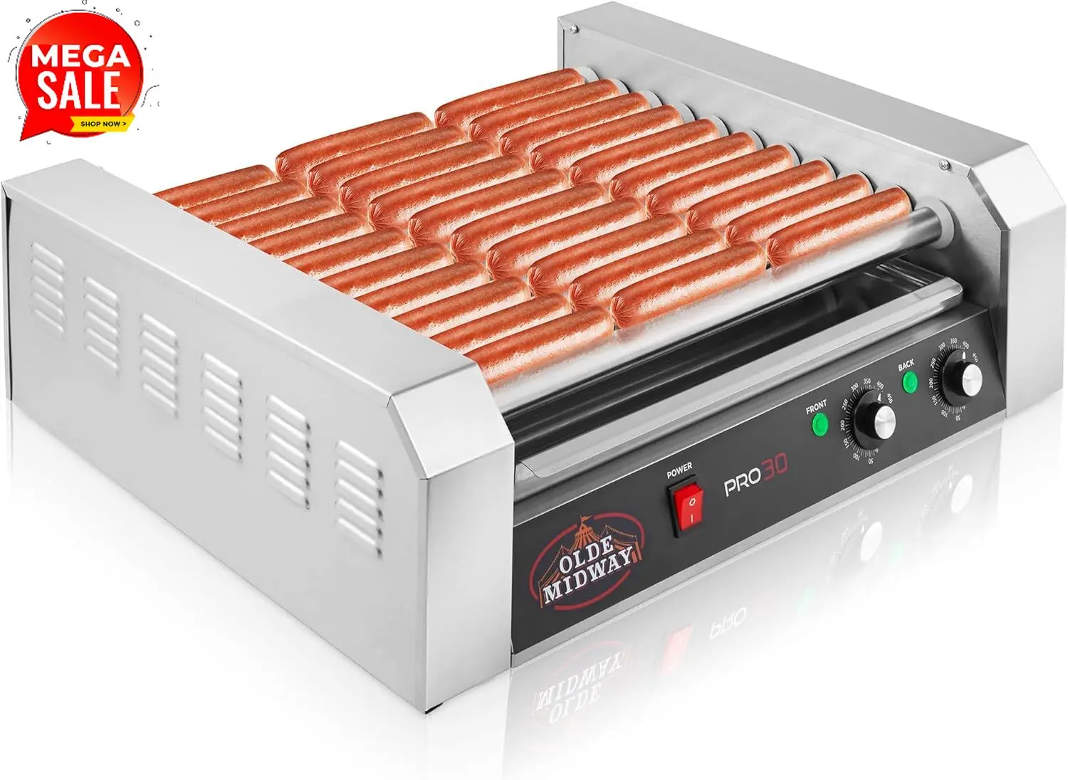 Hot Dog Roller Grill - Griglia Elettrica per 30 Hot Dog