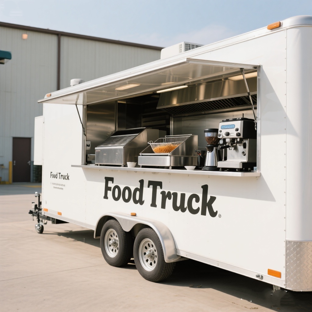 Commercial Kitchen Trailer - Camion mobile per alimenti con carrelli