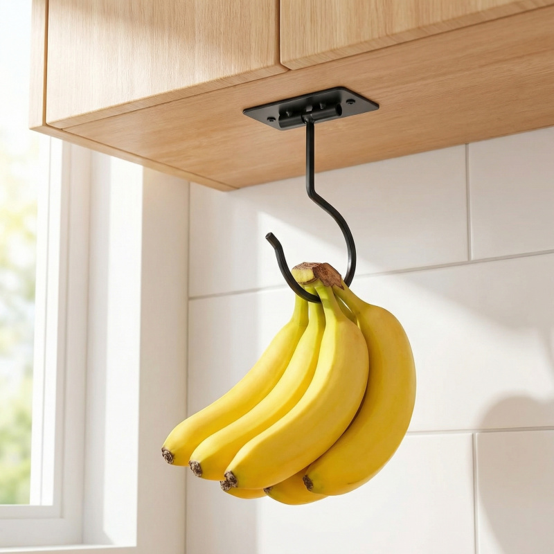 Commercial Kitchen Organization - Gancio a banana autoadesivo in metallo
