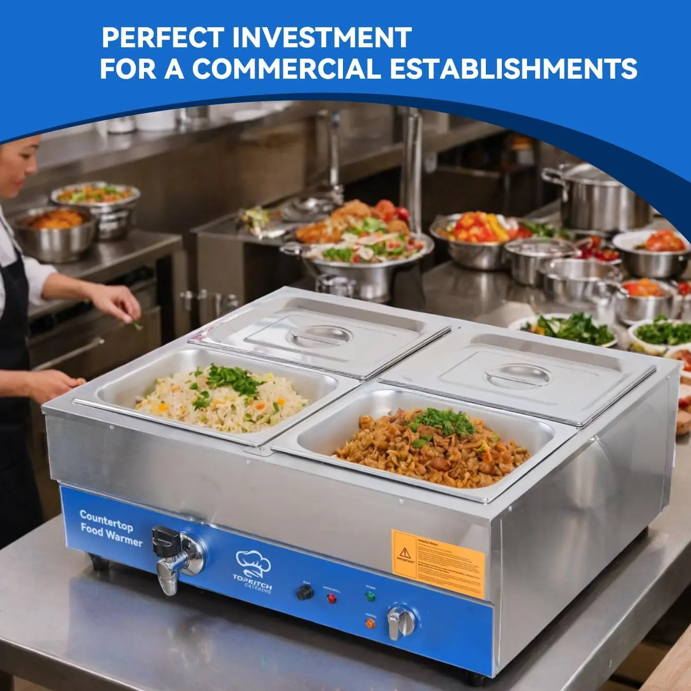 Scaldavivande Commerciale a 4  - Bain Marie Food Warmer recensione e prezzo