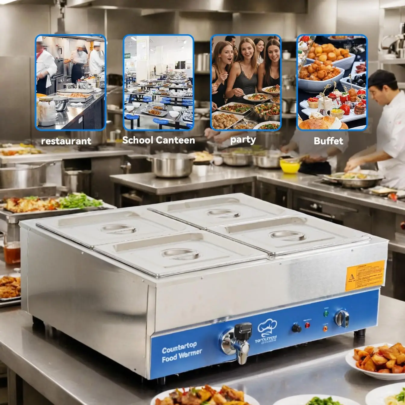 Scaldavivande Commerciale a 4  - Bain Marie Food Warmer recensione e prezzo