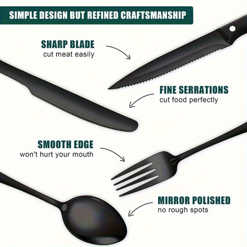 Set di posate nere da 30 pezzi - Commercial Kitchen Knives recensione e prezzo