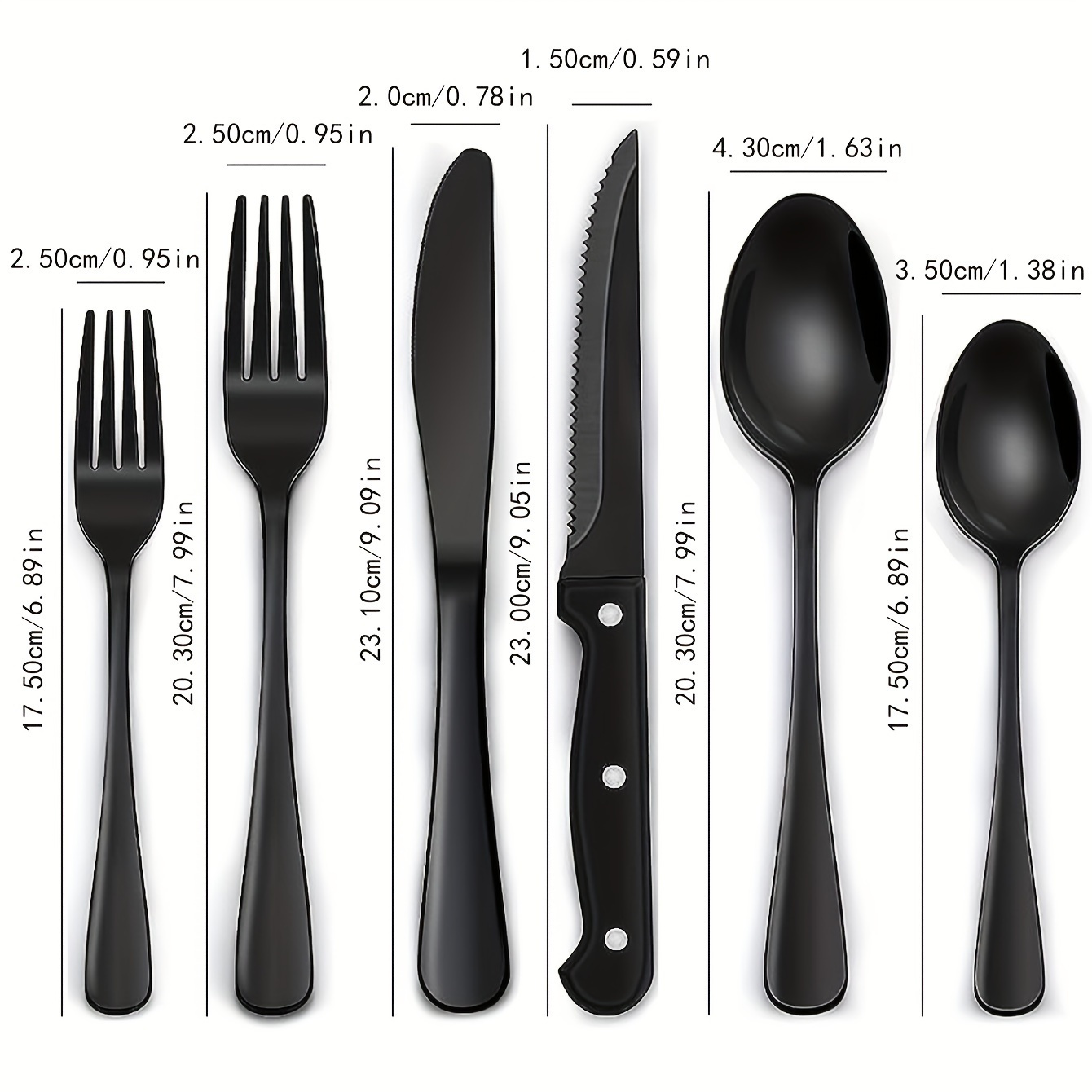 Set di posate nere da 30 pezzi - Commercial Kitchen Knives recensione e prezzo